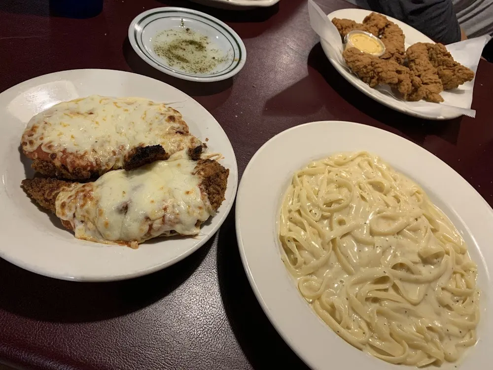 Chicken Parmigiana with Alfredo